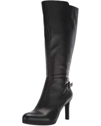 Naturalizer Womens Tai Black Wide Calf Knee High Shaft Boots 7 M