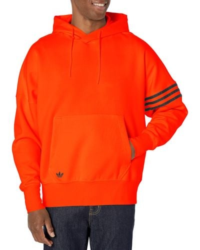 adidas Originals Mens Adicolor Neuclassics Hoodie Semi Impact Orange X-large