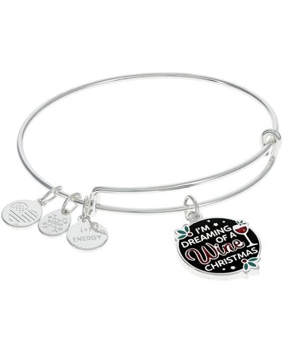 ALEX AND ANI I'm Dreaming Of A Wine Christmas Bracelet Black One Size - White