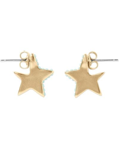 Lucky Brand Turquoise Star Stud Earrings,gold,one Size - Metallic
