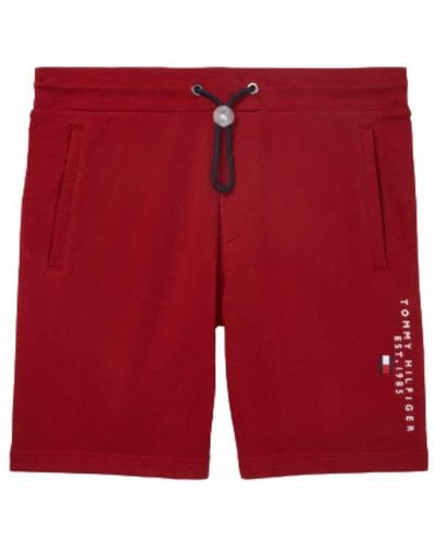 Tommy Hilfiger Adaptive Sweatshorts With Drawcord Closure - Red
