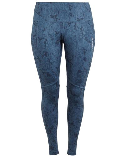 adidas Plus Size Terrex Multi All Over Print Tights - Blue