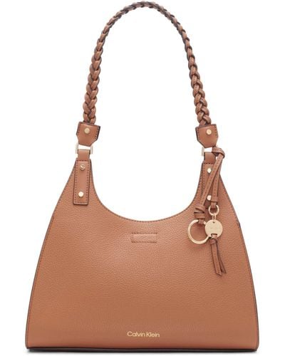 Calvin Klein Shelly Novelty Satchel - Brown