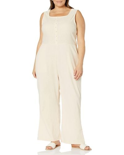 Kendall + Kylie Kendall + Kylie Plus Size Open Jumpsuit With Back Tie - White