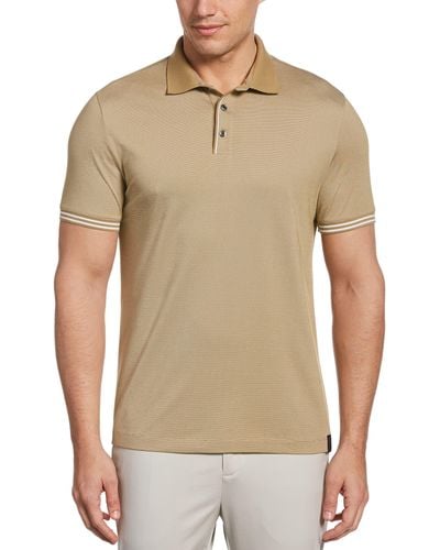 Perry Ellis Icon Polo Shirt With Solid - Natural