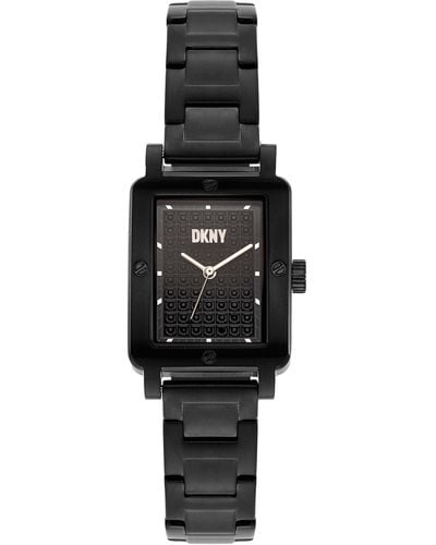 DKNY City Rivet Quartz Stainless Steel Three-hand Dress Watch - Black