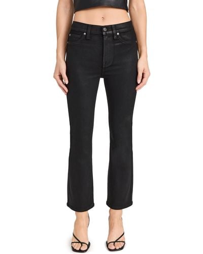 7 For All Mankind High-waisted Slim Kick Flare Pants - Black