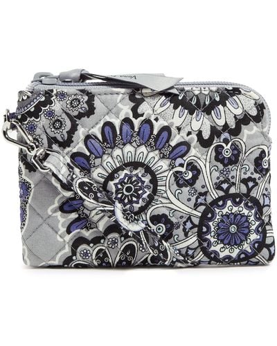 Vera Bradley Cotton Clip & Zip Mini Pouch Wallet - Blue