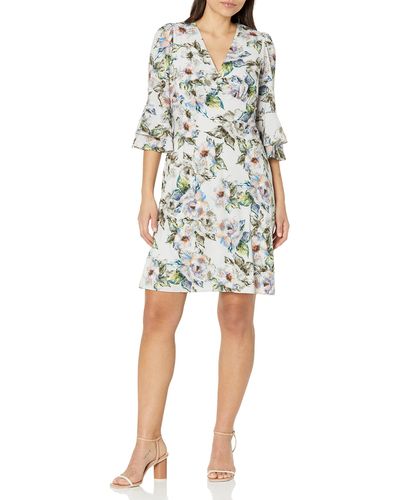 Adrianna Papell Floral Chiffon Dress - Multicolor