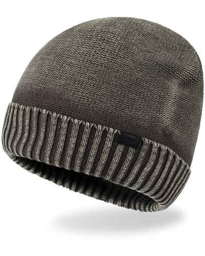 Levi's Classic Warm Winter Knit Cap Fleece Lined For And Beanie Hat - Gray