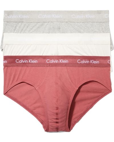 Calvin Klein Cotton Stretch 3-pack Hip Brief - Pink