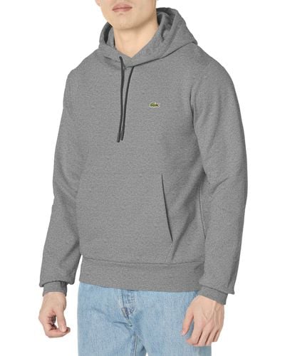 Lacoste Long Sleeve Solid Pop Over Sweater - Gray