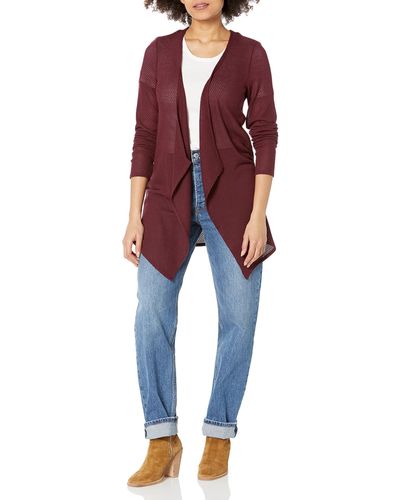 Volcom Go Wrap Open Front Cardigan Sweater - Red