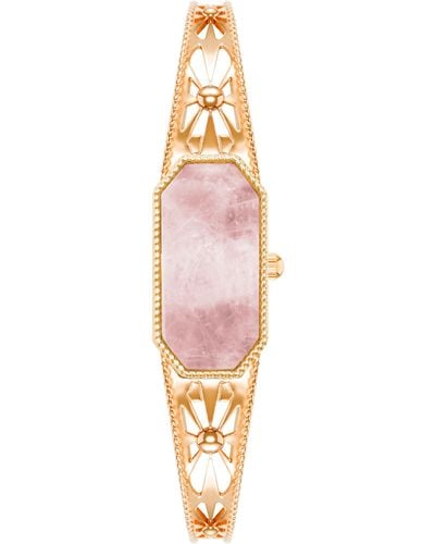 Anne Klein Genuine Gemstone Bangle Watch - Pink