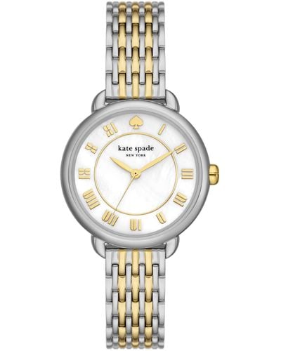 Kate Spade Lily Avenue Silver And Gold Two-tone Stainless Steel Bracelet Watch - Metallic
