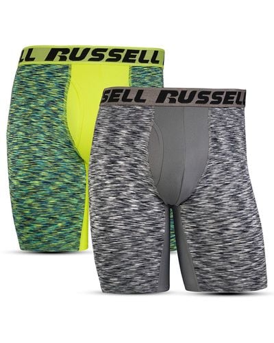 Russell 's Freshforce Odor Protection Performance Long Leg Boxer Briefs - Green