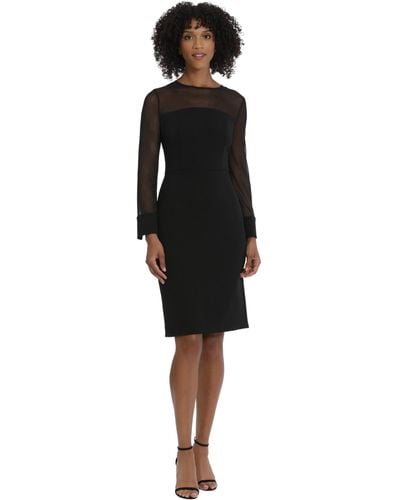 Maggy London Illusion Dress Occasion Event Party Holiday Cocktail - Black