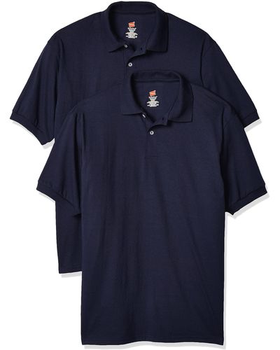 Hanes Short-sleeve Jersey Polo - Blue