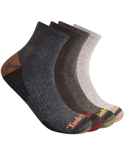 Timberland 4-pack Half Cushioned Quarter Socks - Brown