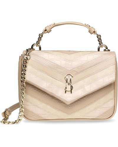 Steve Madden Mojo Patchwork Tope Handle Crossbody - Natural