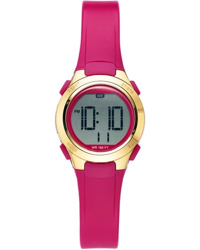 Amazon Essentials Digital Chronograph Resin Strap Watch - Pink
