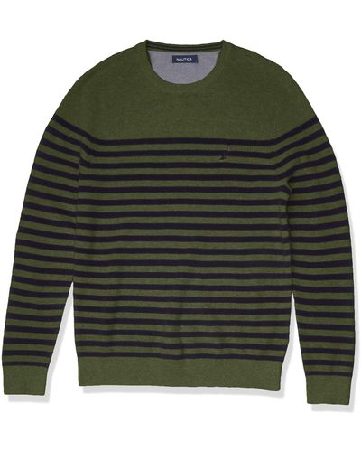 Nautica Stripe Knit Sweater Pullover - Grün