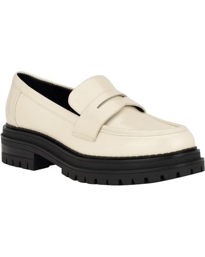 Calvin Klein Grant Slip-on Lug Sole Casual Loafers - White