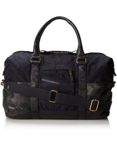DIESEL "camou Lift To The Brave" To Trip Duffel Bag Blue Denim/camou One Size - Black
