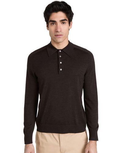 Theory Long Sleeve Cashmere Polo Shirt - Multicolor