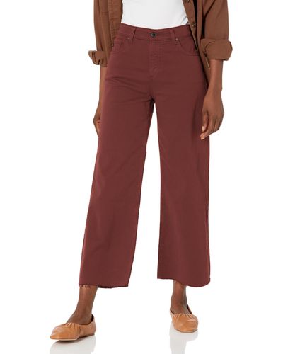 AG Jeans Saige High Rise Straight Wide Leg Crop Jean - Red