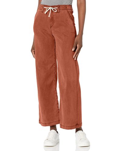 PAIGE Carly High Rise Wide Leg Weekender Pant - Brown