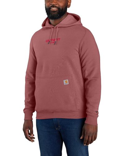 Carhartt Big & Tall Force Relaxed Fit Lightweight Logo Graphic Sweatshirt - Red