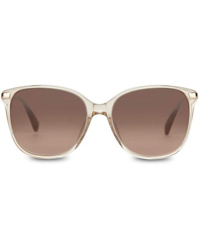 TOMS Sandela 201 Oversized Sunglasses In Champagne Crystal With A Champagne Mirror Lens - Multicolor