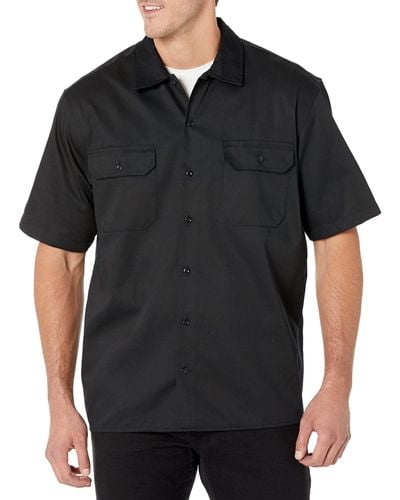 Amazon Essentials Short-sleeve Stain And Wrinkle-resistant Work Shirt - Black
