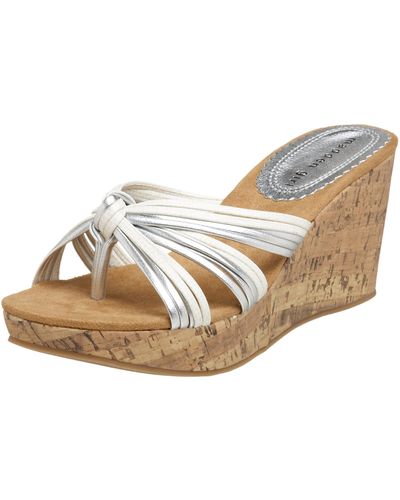 Madden Girl Koctail Strappy Wedge Sandal,white Paris,10 M Us - Brown