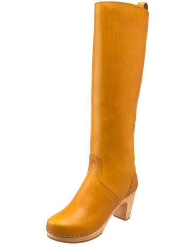Swedish Hasbeens 479 Knee-high Boot,mustard,10 M Us - Brown