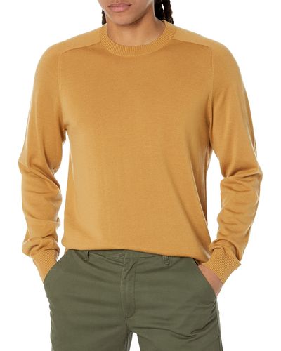 Amazon Essentials Pullover aus Merinowolle mit Rundhalsausschnitt in normaler Passform - Gelb