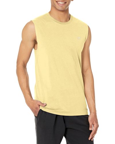 Champion Tank, Classic Graphic Muscle Tee, Sleeveless T-shirt For - Yellow