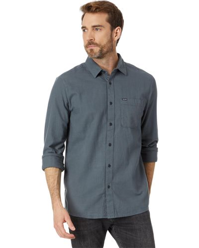 Volcom Caden Solid Long Sleeve Shirt - Blue
