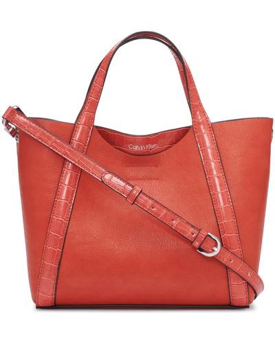Red Calvin Klein Satchel bags and purses for Women | Lyst