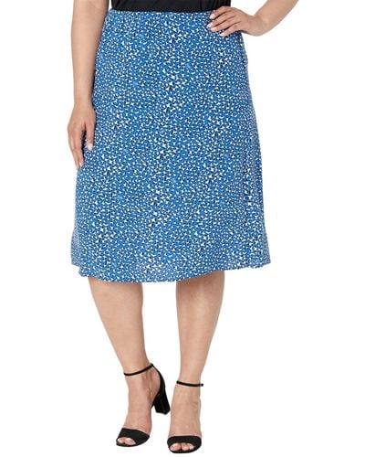 Tommy Hilfiger Womens Tommy Print Midi With Pull Up Loops Skirt - Blue