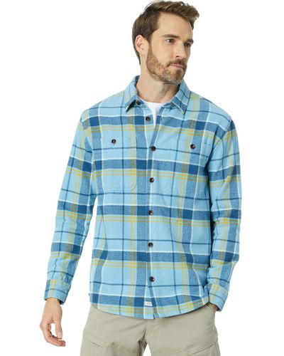 Quiksilver Flannel Woven Top Button Down Shirt - Blue