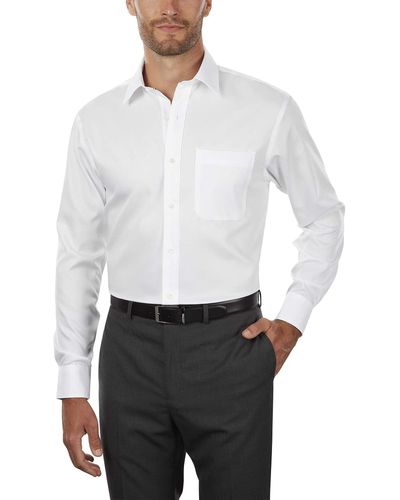 Tommy Hilfiger Men's Big & Tall Classic-fit Non-iron Solid Dress Shirt - White