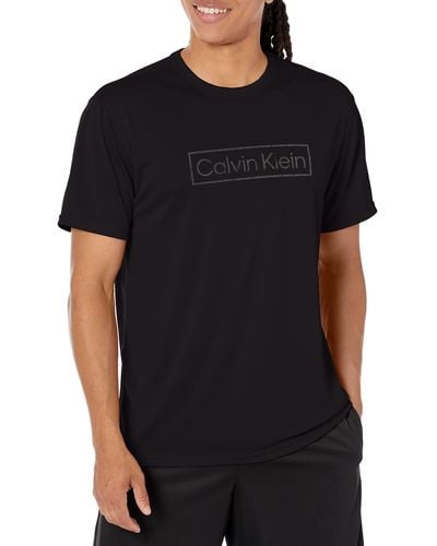Calvin Klein Standard Light Weight Quick Dry Short Sleeve 40+ Upf Protection - Black