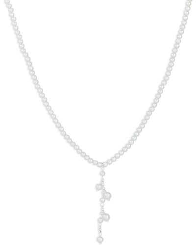 Lucky Brand Pearl Strand Choker Necklace,silver,one Size - White