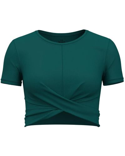 Under Armour Motion Crossover Short Sleeve Crop, - Green