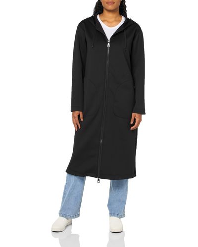 DKNY Zip Front Hooded Jacket - Black
