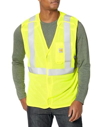 Carhartt S Flame Resistant High-visibility Mesh Class 2 Vest - Yellow