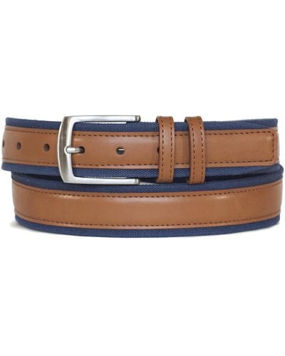 Nautica Belt Leather And Canvas - Blue