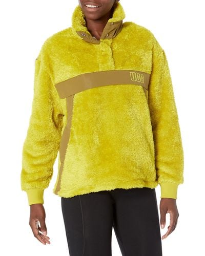 UGG Gayel Sherpa Half Snap Coat - Yellow